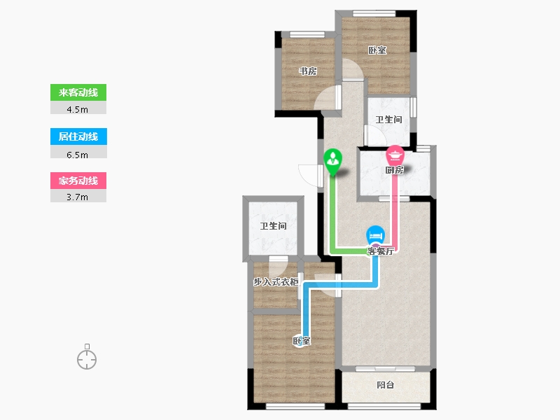 浙江省-金华市-秦王公馆-81.96-户型库-动静线