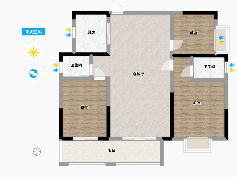 湖南省-邵阳市-新邵雍翠怡景-97.60-户型库-采光通风