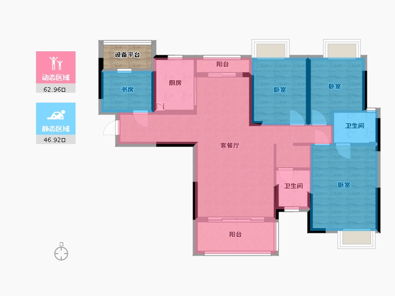 湖南省-邵阳市-仁为峰邵东壹号-100.99-户型库-动静分区