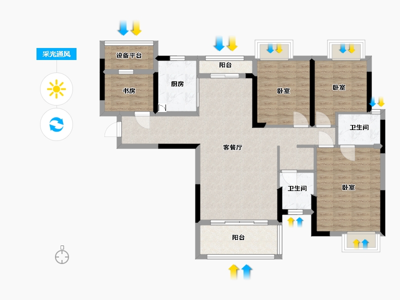 湖南省-邵阳市-仁为峰邵东壹号-100.99-户型库-采光通风