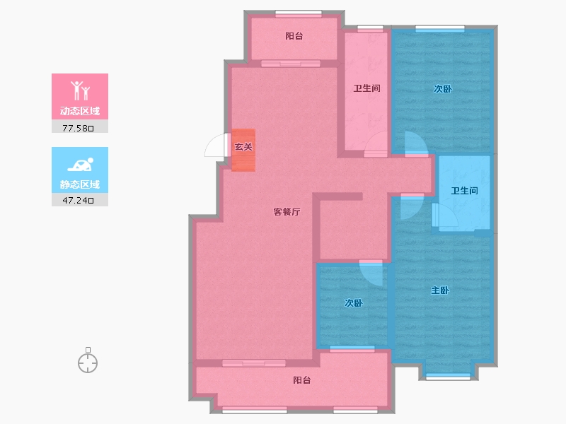 山东省-淄博市-蓝天雅居二期-111.00-户型库-动静分区