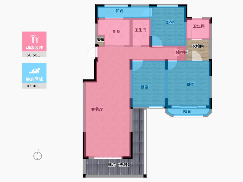 河南省-郑州市-绿地泰晤士新城-110.01-户型库-动静分区