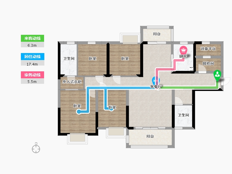 湖南省-邵阳市-仁为峰邵东壹号-122.46-户型库-动静线