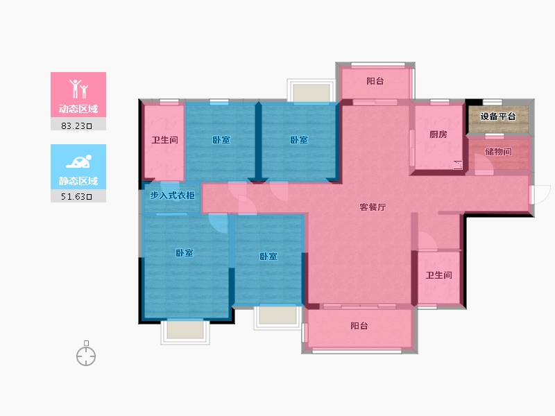 湖南省-邵阳市-仁为峰邵东壹号-122.46-户型库-动静分区