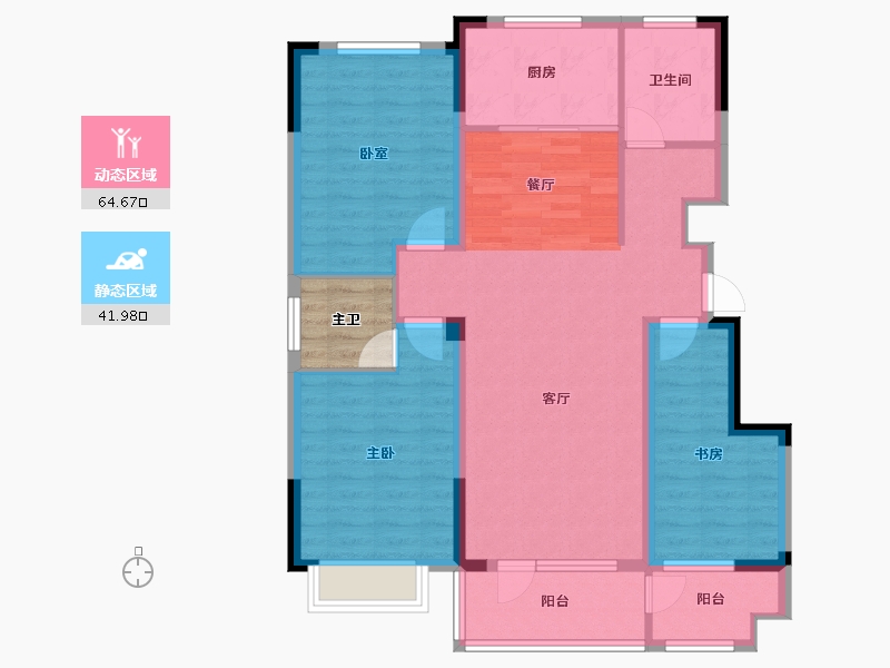 山东省-日照市-慧泽园洋房-99.07-户型库-动静分区