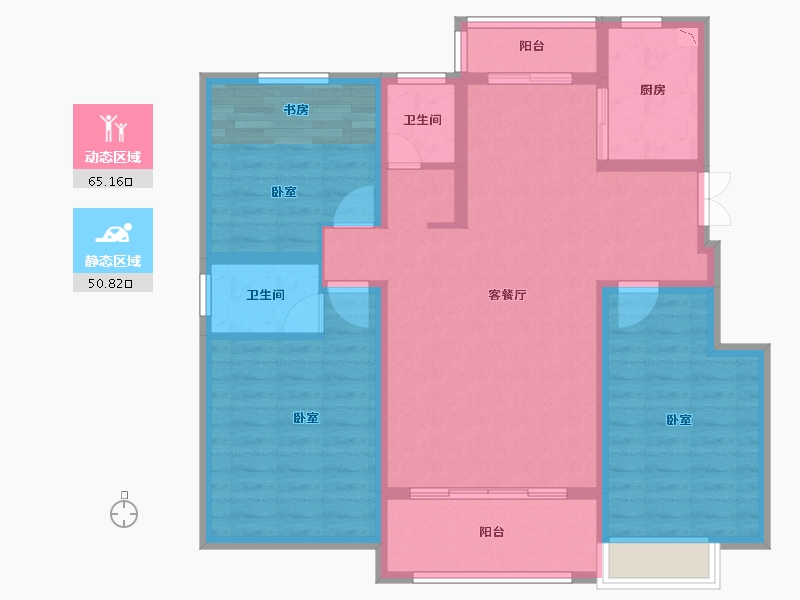 河南省-商丘市-柘城千墅院-103.73-户型库-动静分区