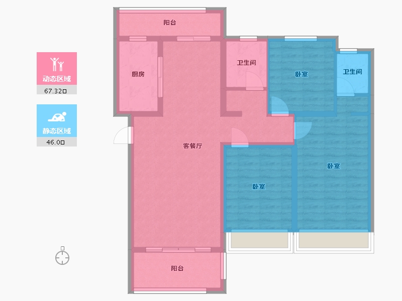 河南省-许昌市-常绿北海壹号院-101.19-户型库-动静分区