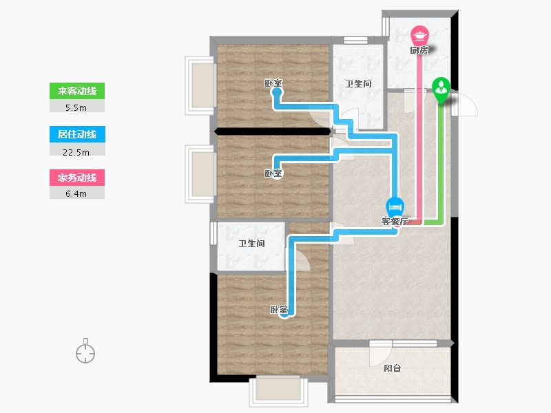 湖北省-武汉市-庭瑞中心-90.13-户型库-动静线