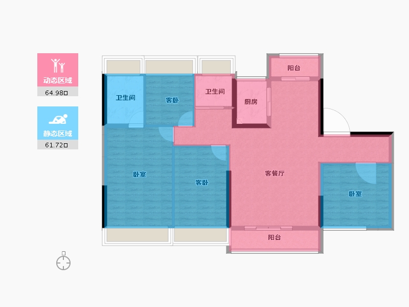 湖北省-仙桃市-仙桃碧桂园-114.66-户型库-动静分区