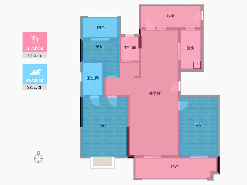 河南省-信阳市-信合江南里-117.50-户型库-动静分区