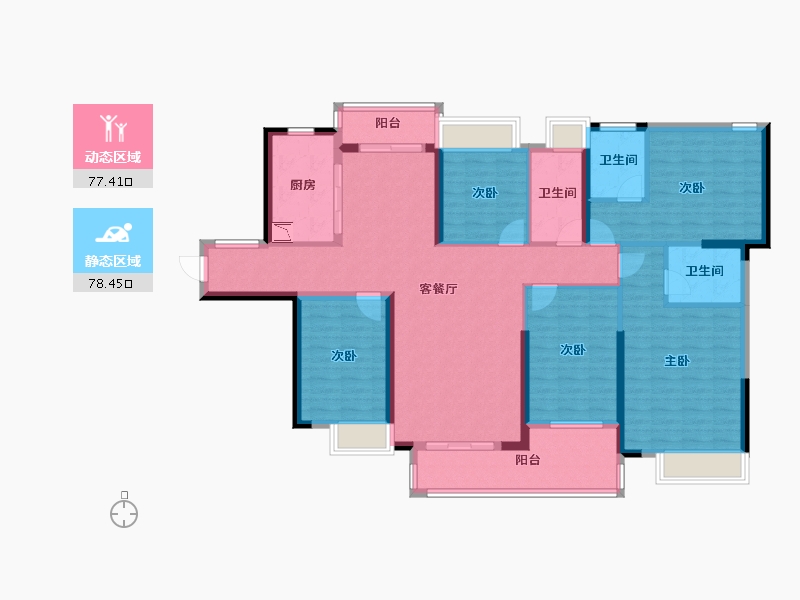 广西壮族自治区-玉林市-东湖一号-139.47-户型库-动静分区