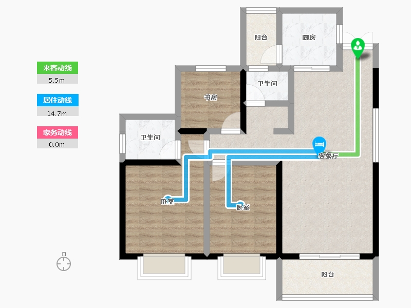 湖南省-株洲市-神骅白金汉宫-83.46-户型库-动静线