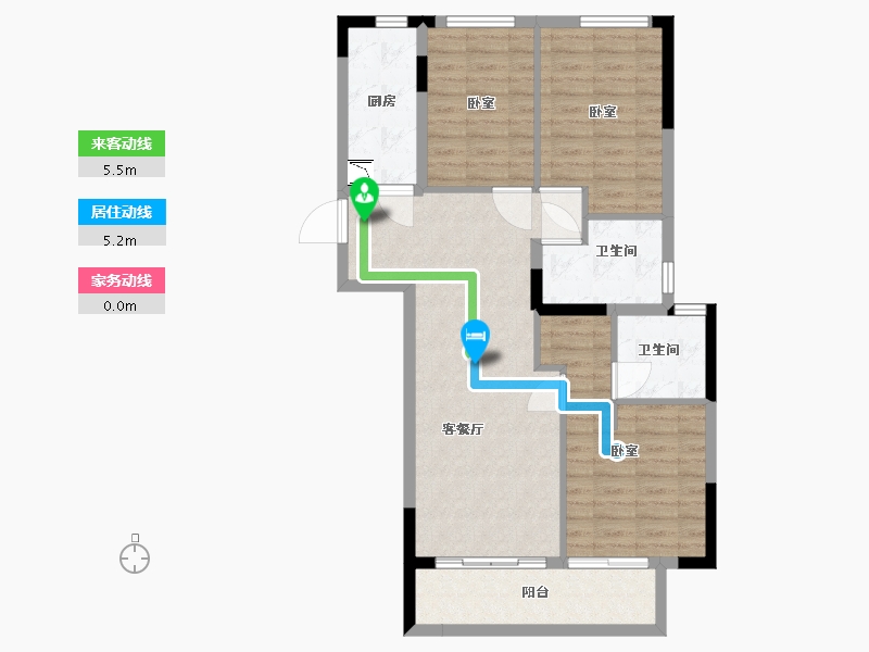 湖北省-武汉市-华发中城中央公园-87.00-户型库-动静线