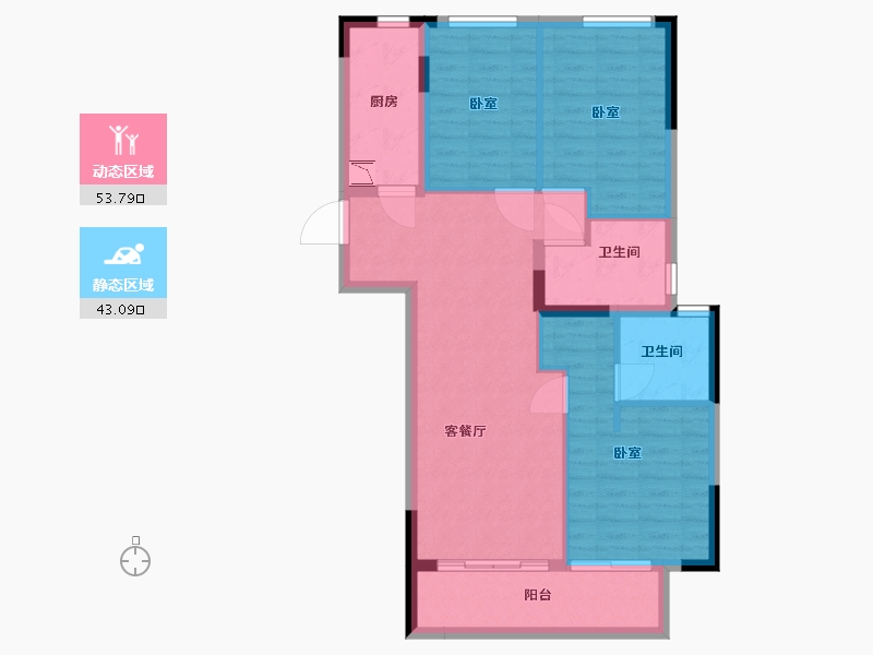 湖北省-武汉市-华发中城中央公园-87.00-户型库-动静分区