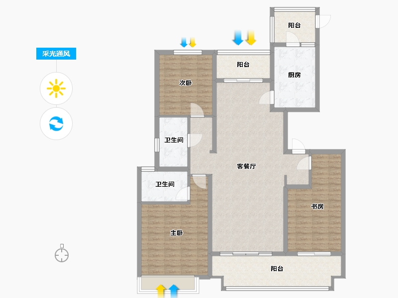 河南省-信阳市-东方今典-130.00-户型库-采光通风