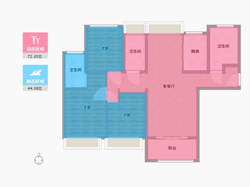 福建省-厦门市-中交国贸鹭原-103.97-户型库-动静分区