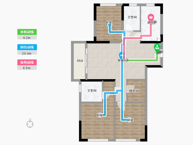 湖北省-武汉市-华发中城中央公园-91.00-户型库-动静线