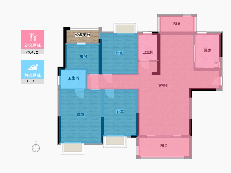 湖南省-邵阳市-仁为峰邵东壹号-111.59-户型库-动静分区