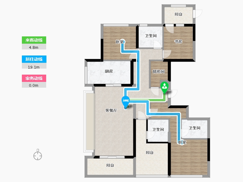 浙江省-杭州市-杭州大家-128.37-户型库-动静线