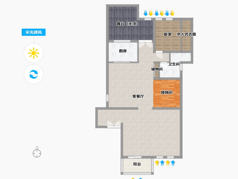 湖北省-武汉市-联投花山郡别墅-126.40-户型库-采光通风