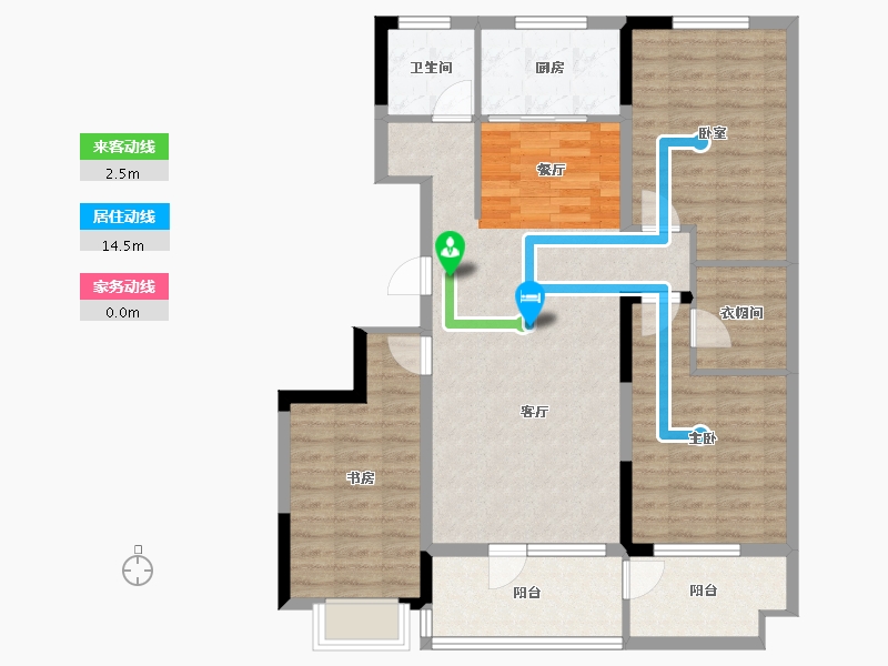 山东省-日照市-慧泽园洋房-99.80-户型库-动静线