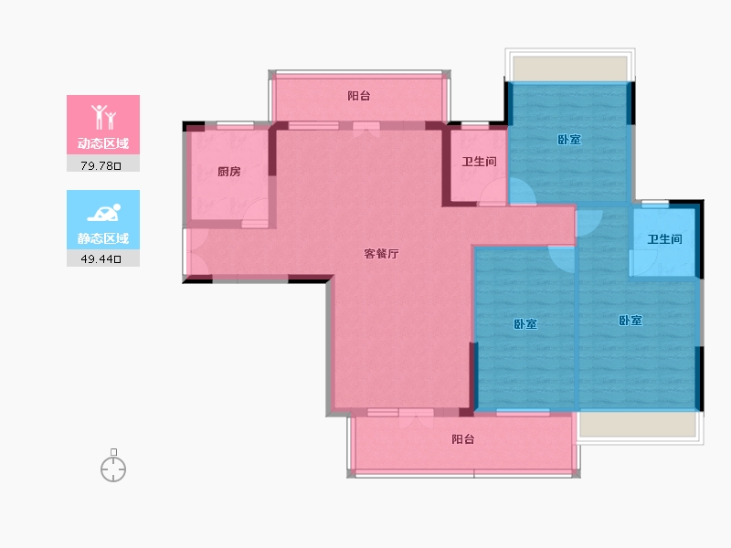 湖北省-宜昌市-解放鸿景-116.16-户型库-动静分区