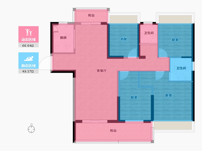 湖北省-宜昌市-碧桂园城央壹品-103.17-户型库-动静分区