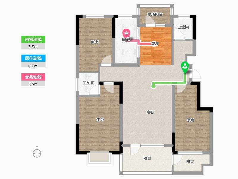 山东省-日照市-慧泽园洋房-105.86-户型库-动静线