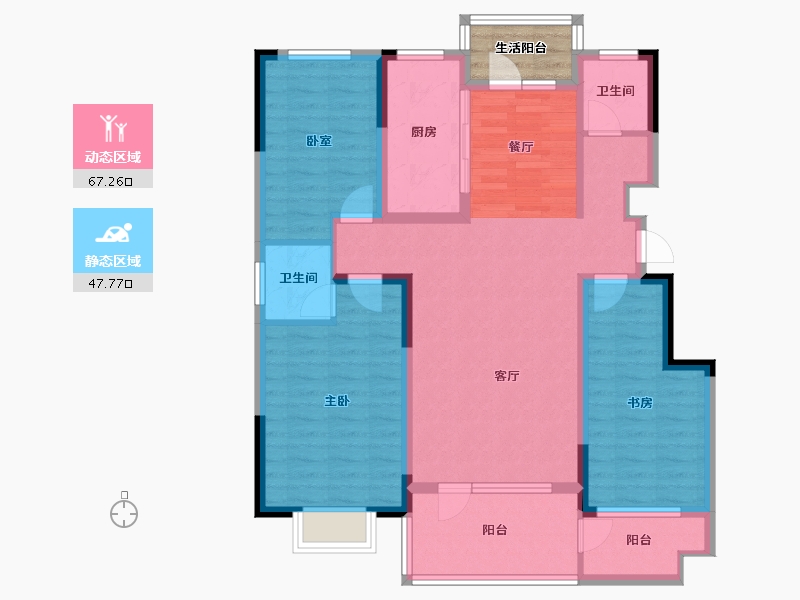 山东省-日照市-慧泽园洋房-105.86-户型库-动静分区