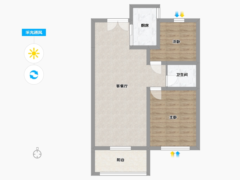 山东省-临沂市-宝丽财富广场-67.32-户型库-采光通风