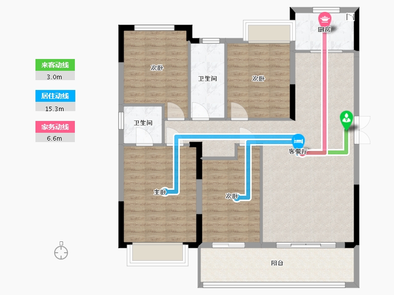 福建省-福州市-长乐世茂璀璨悦城-111.00-户型库-动静线