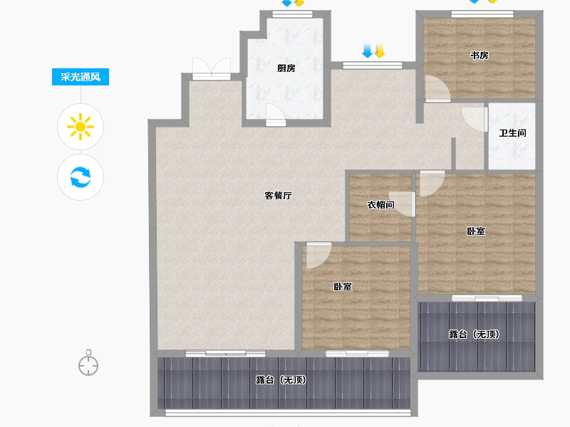 河南省-开封市-亚新美好香颂-143.00-户型库-采光通风