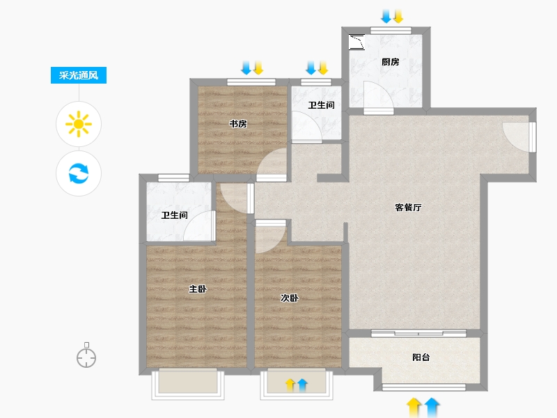 山东省-济南市-加州启城-100.01-户型库-采光通风