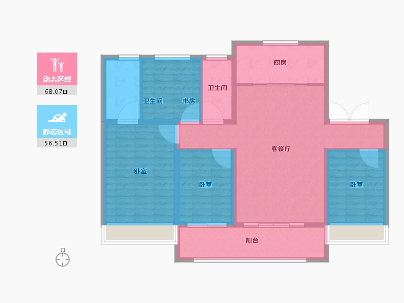 山东省-淄博市-中南淄江府-113.01-户型库-动静分区