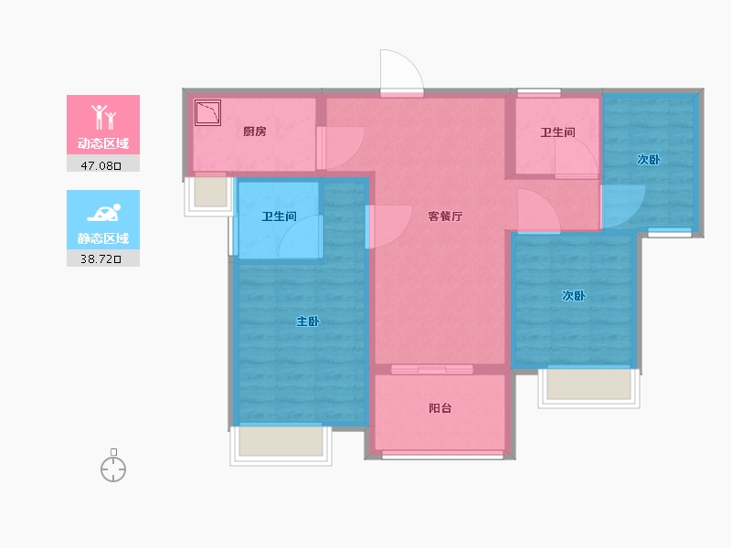 福建省-厦门市-中交国贸鹭原-76.00-户型库-动静分区