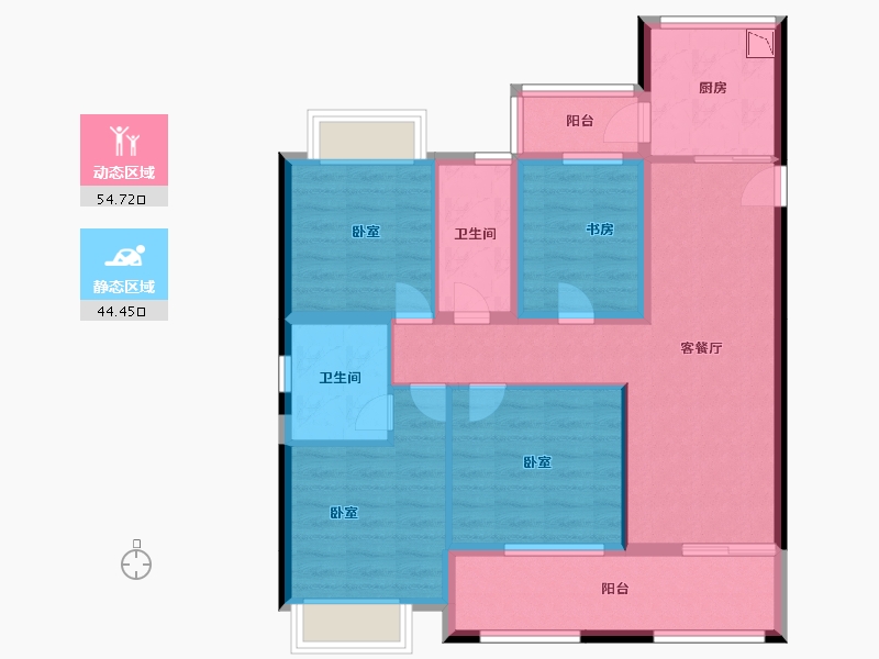 湖北省-黄冈市-御江半岛-87.36-户型库-动静分区