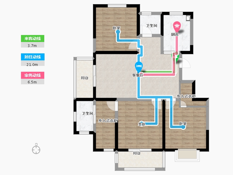 江苏省-宿迁市-广博丽景湾-103.41-户型库-动静线