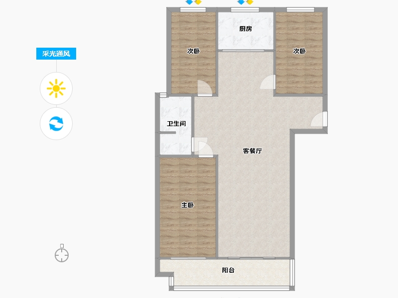 山东省-临沂市-永恒华府-106.24-户型库-采光通风