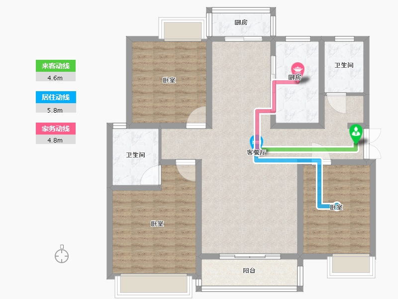 河南省-南阳市-钓鱼台壹号-109.00-户型库-动静线