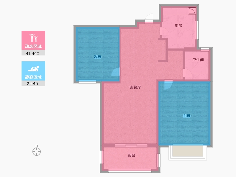 山东省-济南市-加州启城-61.99-户型库-动静分区