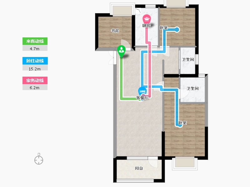 湖北省-武汉市-中建福地星城福邸-82.47-户型库-动静线