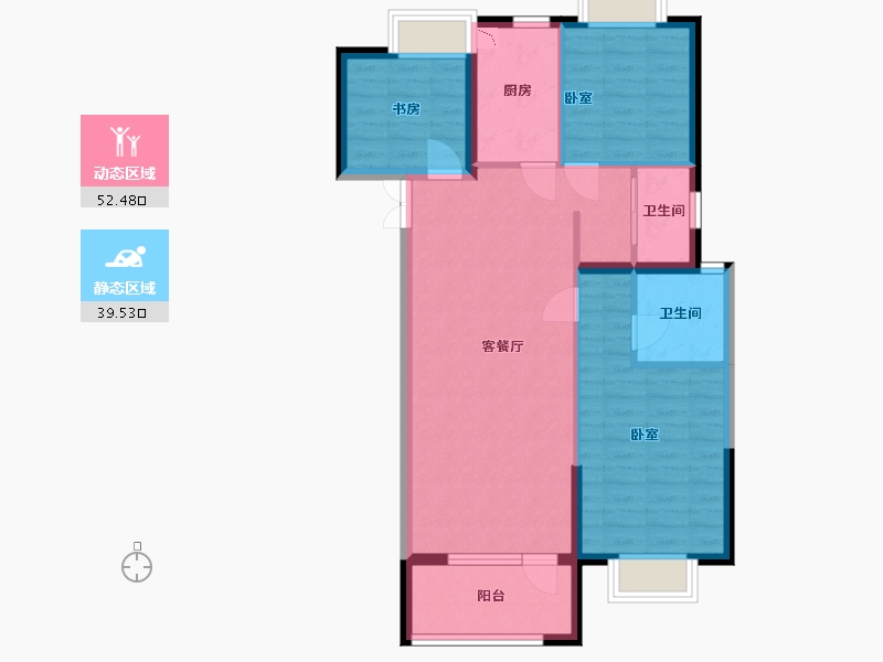 湖北省-武汉市-中建福地星城福邸-82.47-户型库-动静分区