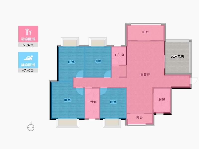 湖南省-株洲市-神骅白金汉宫-119.07-户型库-动静分区