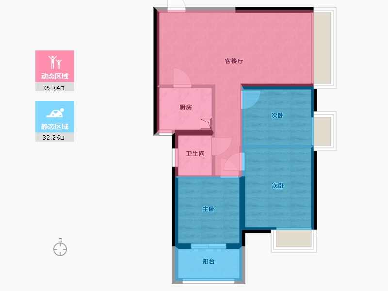 河南省-郑州市-汇泉景悦城-59.83-户型库-动静分区