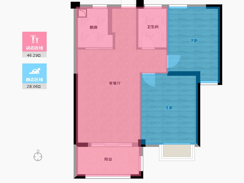 福建省-宁德市-新榕金水湾-67.00-户型库-动静分区