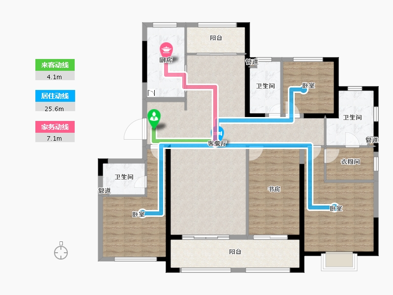 山东省-青岛市-蓝城玉蘭公馆-148.01-户型库-动静线