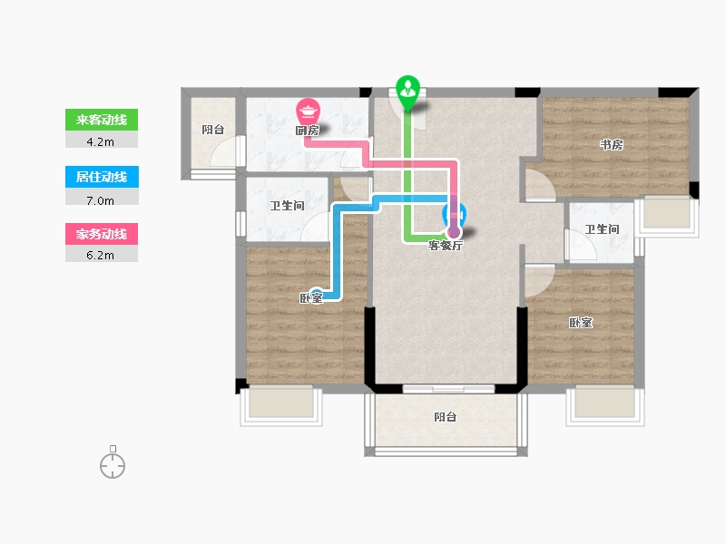 湖北省-咸宁市-通城壹號公馆-81.65-户型库-动静线