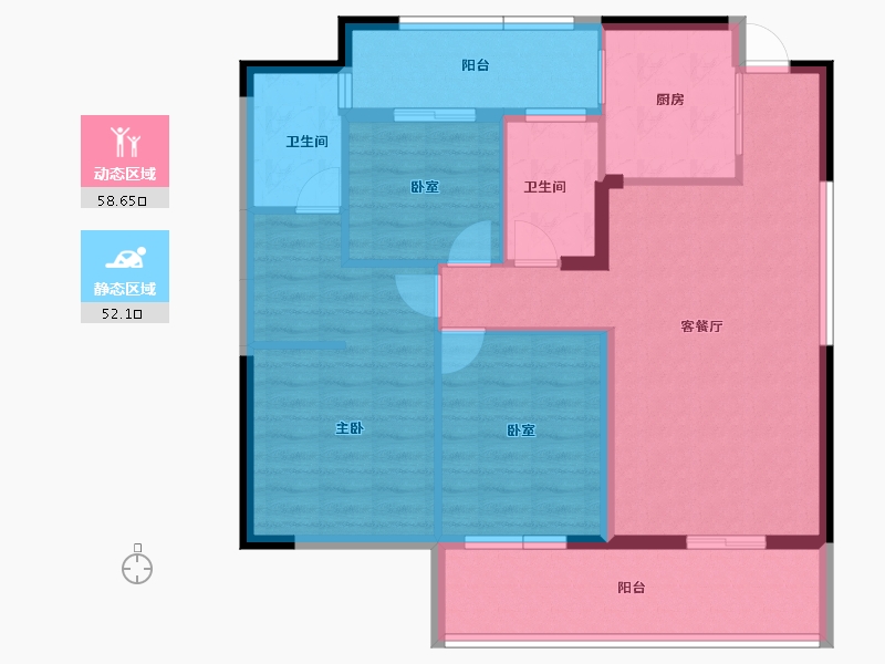 湖北省-黄冈市-锦绣山河幸福城三期-99.42-户型库-动静分区