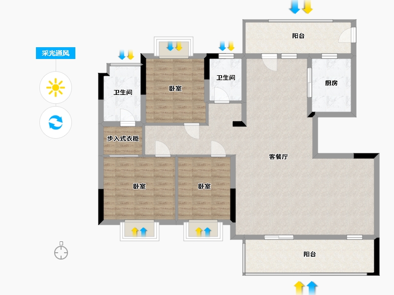 河南省-信阳市-信合江南里-122.00-户型库-采光通风