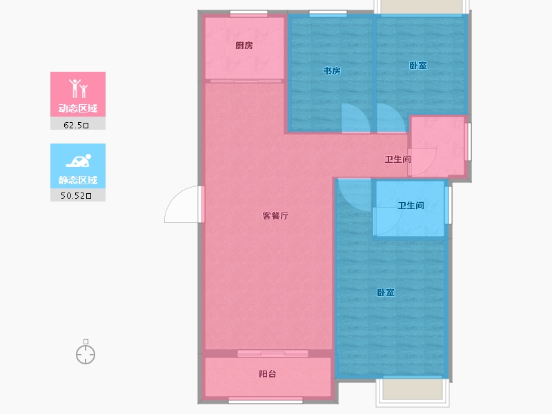 河南省-许昌市-骏景丽都-103.88-户型库-动静分区